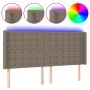 Headboard with LED in taupe gray fabric 163x16x118/128 cm by , Headboards and footboards - Ref: Foro24-3124492, Price: 135,60...