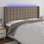 Kopfteil mit LED aus taupegrauem Stoff 203x16x118/128 cm von , Kopf- und Fußteile - Ref: Foro24-3124508, Preis: 157,37 €, Rab...