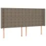 Taupe gray fabric headboard with LED 203x16x118/128 cm by , Headboards and footboards - Ref: Foro24-3124508, Price: 152,93 €,...