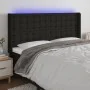 Kopfteil aus schwarzem Stoff mit LED 163x16x118/128 cm von , Kopf- und Fußteile - Ref: Foro24-3124490, Preis: 151,14 €, Rabat...