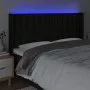 Black fabric headboard with LED 163x16x118/128 cm by , Headboards and footboards - Ref: Foro24-3124490, Price: 150,94 €, Disc...