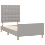 Light gray fabric bed frame with headboard 80x200 cm by , Beds and slatted bases - Ref: Foro24-3125333, Price: 139,02 €, Disc...