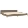 Bed frame with headboard in taupe gray fabric 200x200 cm by , Beds and slatted bases - Ref: Foro24-3125409, Price: 262,78 €, ...