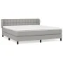 Box spring bed with light gray fabric mattress 160x200 cm by , Beds and slatted bases - Ref: Foro24-3126573, Price: 500,03 €,...