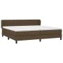 Cama box spring con colchón tela marrón oscuro 200x200 cm de , Camas y somieres - Ref: Foro24-3126592, Precio: 614,44 €, Desc...