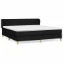 Cama box spring con colchón tela negro 160x200 cm de , Camas y somieres - Ref: Foro24-3127135, Precio: 501,32 €, Descuento: %