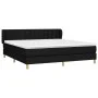 Cama box spring con colchón tela negro 160x200 cm de , Camas y somieres - Ref: Foro24-3127135, Precio: 501,32 €, Descuento: %