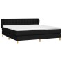 Cama box spring con colchón tela negro 160x200 cm de , Camas y somieres - Ref: Foro24-3127135, Precio: 535,38 €, Descuento: %