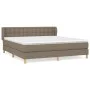 Box spring bed with taupe gray fabric mattress 160x200 cm by , Beds and slatted bases - Ref: Foro24-3127137, Price: 511,23 €,...
