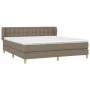 Box spring bed with taupe gray fabric mattress 160x200 cm by , Beds and slatted bases - Ref: Foro24-3127137, Price: 511,23 €,...