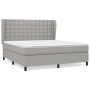 Box spring bed with light gray fabric mattress 160x200 cm by , Beds and slatted bases - Ref: Foro24-3128293, Price: 595,01 €,...