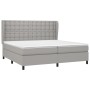Box spring bed with light gray fabric mattress 200x200 cm by , Beds and slatted bases - Ref: Foro24-3128309, Price: 714,47 €,...