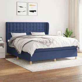 Boxspringbett mit blauer Stoffmatratze 160x200 cm von , Betten und Lattenroste - Ref: Foro24-3128859, Preis: 571,75 €, Rabatt: %