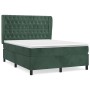 Box spring bed with dark green velvet mattress 140x190 cm by , Beds and slatted bases - Ref: Foro24-3129390, Price: 574,18 €,...
