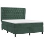 Box spring bed with dark green velvet mattress 140x190 cm by , Beds and slatted bases - Ref: Foro24-3129390, Price: 574,18 €,...