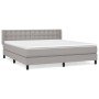 Cama box spring con colchón tela gris claro 160x200 cm de , Camas y somieres - Ref: Foro24-3130041, Precio: 519,32 €, Descuen...