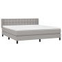 Cama box spring con colchón tela gris claro 160x200 cm de , Camas y somieres - Ref: Foro24-3130041, Precio: 519,32 €, Descuen...