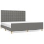 Bed frame with headboard dark gray fabric 160x200 cm by , Beds and slatted bases - Ref: Foro24-3125390, Price: 272,19 €, Disc...