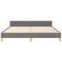 Bed frame with headboard dark gray fabric 160x200 cm by , Beds and slatted bases - Ref: Foro24-3125390, Price: 264,43 €, Disc...