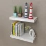 Set of 2 white MDF floating wall shelves for books/DVDs by vidaXL, Shelves and shelves - Ref: Foro24-242182, Price: 31,27 €, ...