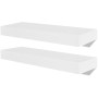 Set of 2 white MDF floating wall shelves for books/DVDs by vidaXL, Shelves and shelves - Ref: Foro24-242182, Price: 29,09 €, ...