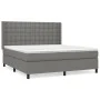 Cama box spring con colchón tela gris oscuro 160x200 cm de , Camas y somieres - Ref: Foro24-3131762, Precio: 620,54 €, Descue...