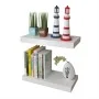 Set of 2 white MDF floating wall shelves for books/DVDs by vidaXL, Shelves and shelves - Ref: Foro24-242182, Price: 31,27 €, ...
