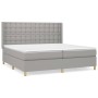 Box spring bed with light gray fabric mattress 200x200 cm by , Beds and slatted bases - Ref: Foro24-3132337, Price: 655,90 €,...