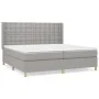Box spring bed with light gray fabric mattress 200x200 cm by , Beds and slatted bases - Ref: Foro24-3132337, Price: 655,29 €,...