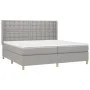 Box spring bed with light gray fabric mattress 200x200 cm by , Beds and slatted bases - Ref: Foro24-3132337, Price: 655,29 €,...