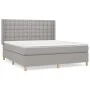 Box spring bed with light gray fabric mattress 160x200 cm by , Beds and slatted bases - Ref: Foro24-3132321, Price: 565,30 €,...