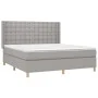Box spring bed with light gray fabric mattress 160x200 cm by , Beds and slatted bases - Ref: Foro24-3132321, Price: 565,30 €,...