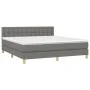 Box spring bed with mattress and LED dark gray fabric 160x200 cm by , Beds and slatted bases - Ref: Foro24-3134046, Price: 50...