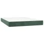 Box spring bed with mattress and LED dark green velvet 140x200cm by , Beds and slatted bases - Ref: Foro24-3134588, Price: 45...