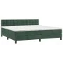 Box spring bed with mattress and LED dark green velvet 200x200cm by , Beds and slatted bases - Ref: Foro24-3134666, Price: 61...