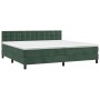 Cama box spring colchón y LED terciopelo verde oscuro 200x200cm de , Camas y somieres - Ref: Foro24-3134666, Precio: 614,86 €...