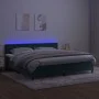 Box spring bed with mattress and LED dark green velvet 200x200cm by , Beds and slatted bases - Ref: Foro24-3134666, Price: 61...