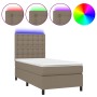 Box spring bed with mattress and taupe gray LED lights 80x200 cm by , Beds and slatted bases - Ref: Foro24-3135153, Price: 35...