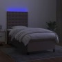 Box spring bed with mattress and taupe gray LED lights 80x200 cm by , Beds and slatted bases - Ref: Foro24-3135153, Price: 35...