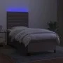 Box spring bed with mattress and taupe gray LED lights 80x200 cm by , Beds and slatted bases - Ref: Foro24-3135153, Price: 35...