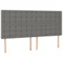 Box spring bed mattress and LED lights light gray fabric 200x200 cm by , Beds and slatted bases - Ref: Foro24-3135222, Price:...
