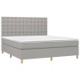 Cama box spring colchón y luces LED tela gris claro 160x200 cm de , Camas y somieres - Ref: Foro24-3135765, Precio: 570,59 €,...