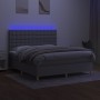 Cama box spring colchón y luces LED tela gris claro 160x200 cm de , Camas y somieres - Ref: Foro24-3135765, Precio: 570,59 €,...