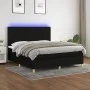 Cama box spring colchón y luces LED tela negro 160x200 cm de , Camas y somieres - Ref: Foro24-3135767, Precio: 602,41 €, Desc...