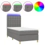 Box spring bed mattress and LED lights dark gray fabric 80x200 cm by , Beds and slatted bases - Ref: Foro24-3135710, Price: 3...