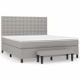 Box spring bed with light gray fabric mattress 160x200 cm by , Beds and slatted bases - Ref: Foro24-3136925, Price: 614,95 €,...