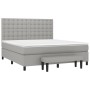 Box spring bed with light gray fabric mattress 160x200 cm by , Beds and slatted bases - Ref: Foro24-3136925, Price: 614,95 €,...