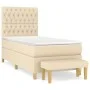 Box spring bed with cream fabric mattress 90x190 cm by , Beds and slatted bases - Ref: Foro24-3137362, Price: 384,14 €, Disco...