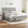 Cama box spring con colchón tela gris claro 160x200 cm de , Camas y somieres - Ref: Foro24-3137485, Precio: 636,07 €, Descuen...