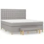 Box spring bed with light gray fabric mattress 160x200 cm by , Beds and slatted bases - Ref: Foro24-3137485, Price: 593,20 €,...